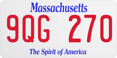 MA license plate 9QG270