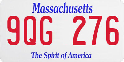 MA license plate 9QG276