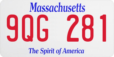 MA license plate 9QG281