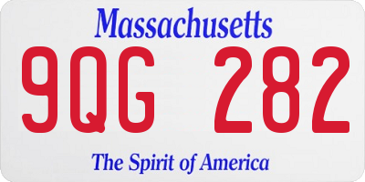 MA license plate 9QG282