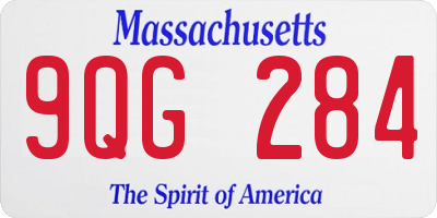 MA license plate 9QG284