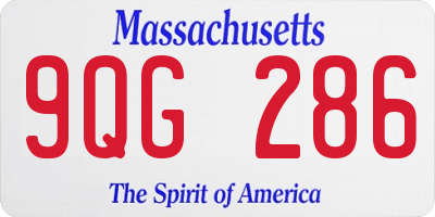 MA license plate 9QG286