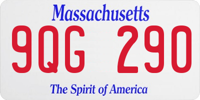 MA license plate 9QG290