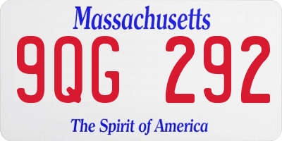 MA license plate 9QG292
