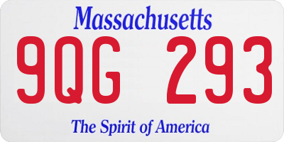 MA license plate 9QG293