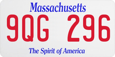 MA license plate 9QG296