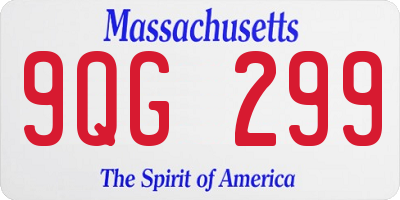 MA license plate 9QG299