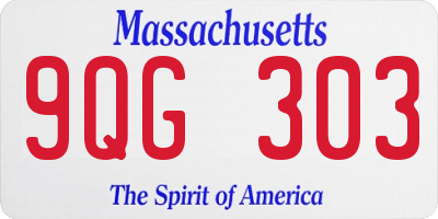 MA license plate 9QG303