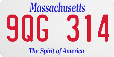 MA license plate 9QG314