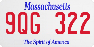 MA license plate 9QG322