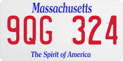MA license plate 9QG324