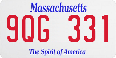 MA license plate 9QG331