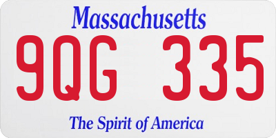 MA license plate 9QG335