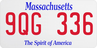 MA license plate 9QG336