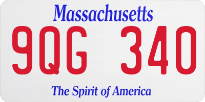 MA license plate 9QG340