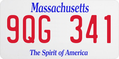 MA license plate 9QG341