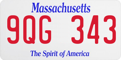 MA license plate 9QG343