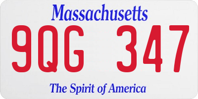 MA license plate 9QG347