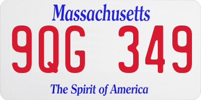 MA license plate 9QG349