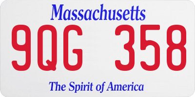 MA license plate 9QG358
