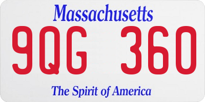 MA license plate 9QG360