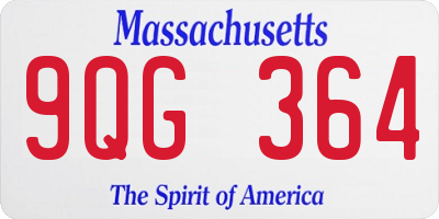 MA license plate 9QG364