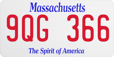 MA license plate 9QG366