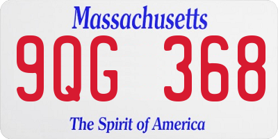 MA license plate 9QG368