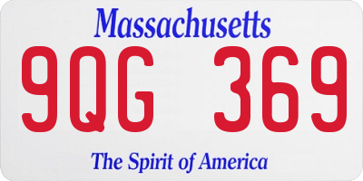 MA license plate 9QG369