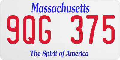 MA license plate 9QG375