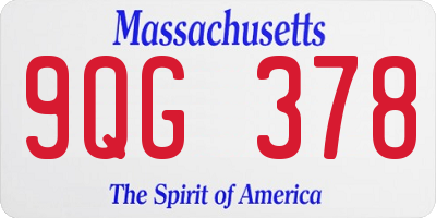 MA license plate 9QG378