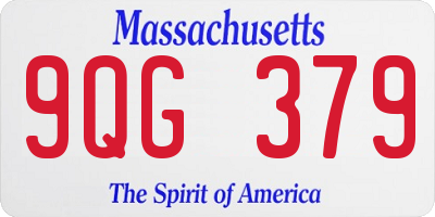 MA license plate 9QG379