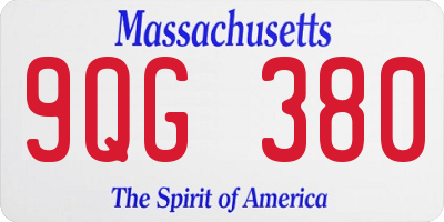 MA license plate 9QG380