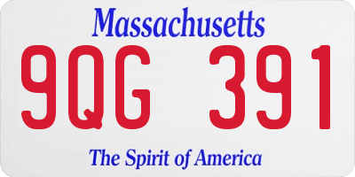MA license plate 9QG391