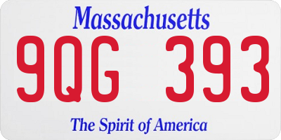 MA license plate 9QG393