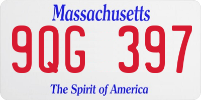 MA license plate 9QG397