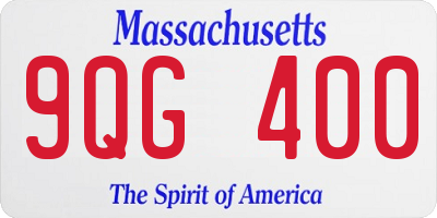 MA license plate 9QG400