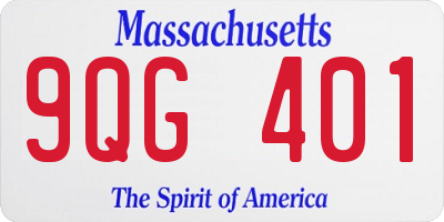 MA license plate 9QG401