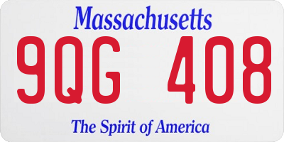 MA license plate 9QG408