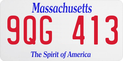 MA license plate 9QG413