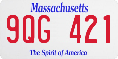 MA license plate 9QG421