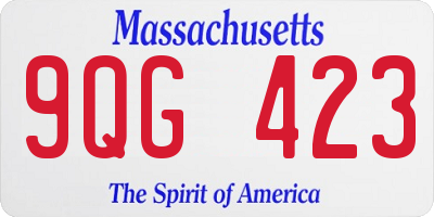 MA license plate 9QG423