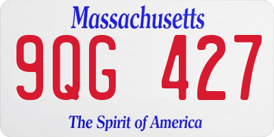 MA license plate 9QG427