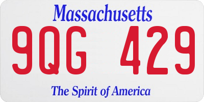 MA license plate 9QG429