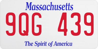 MA license plate 9QG439