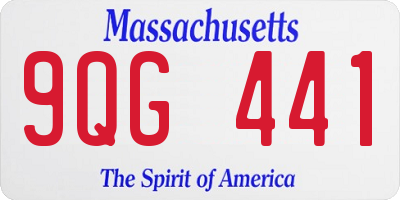 MA license plate 9QG441