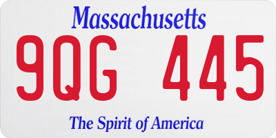 MA license plate 9QG445