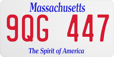 MA license plate 9QG447