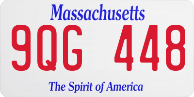 MA license plate 9QG448