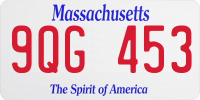 MA license plate 9QG453